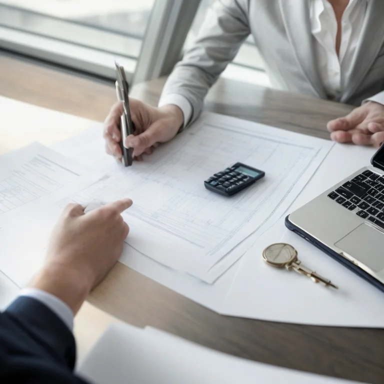Illustration of legal documents and keys for apartment transfer